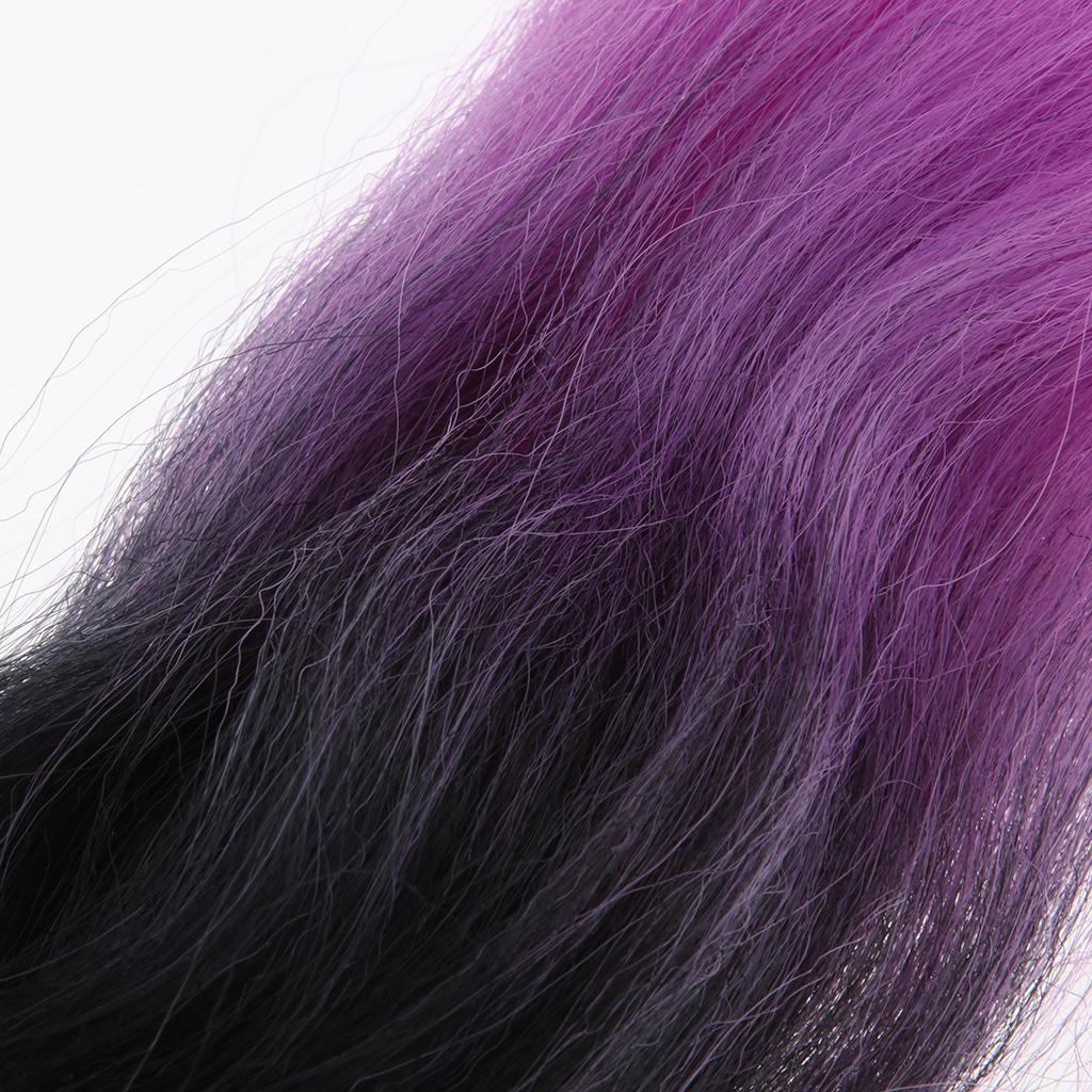 22 Inch 570mm Punk Style Gradient Ramp Hair Helmet Ponytail Motorcycle Motocross PC Helmet Wig