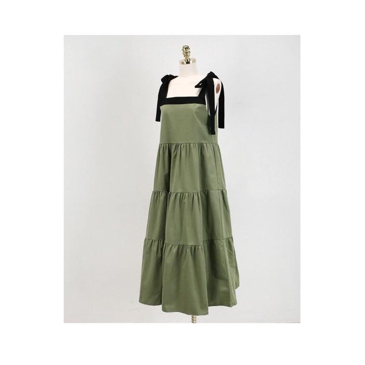 Đầm hai dây baby doll dáng dài