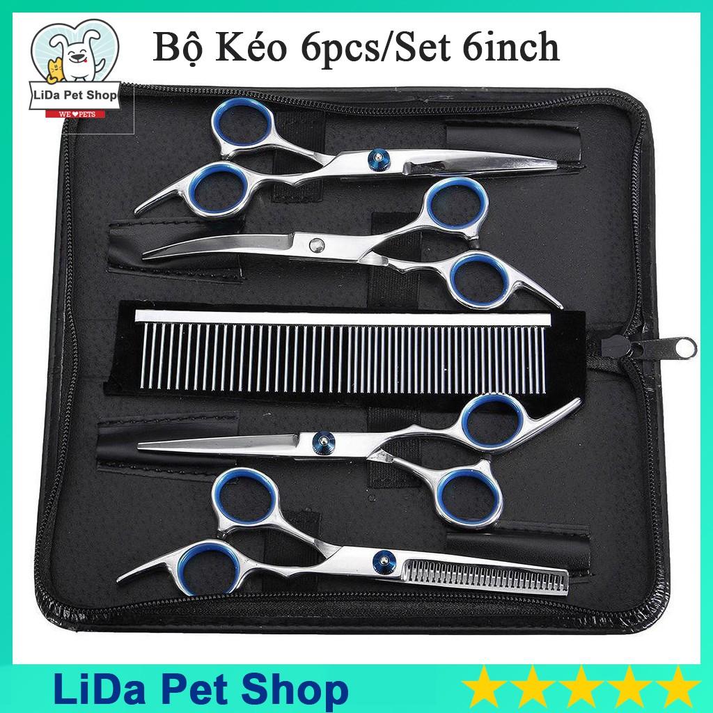 Bộ Kéo Cắt Lông Chó Mèo, Siêu sắc bén, Chất thép tốt, Đầy đủ phụ kiện kèm theo FULL BOX