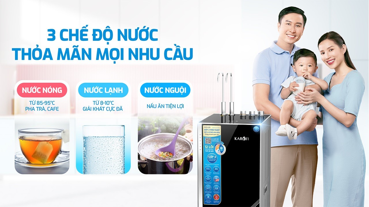 Máy lọc nước Nóng lạnh RO 12 lõi KAD-L85 - Giao trước lắp sau miễn phí toàn quốc - Bảo hành 36 tháng - Hàng chính hãng