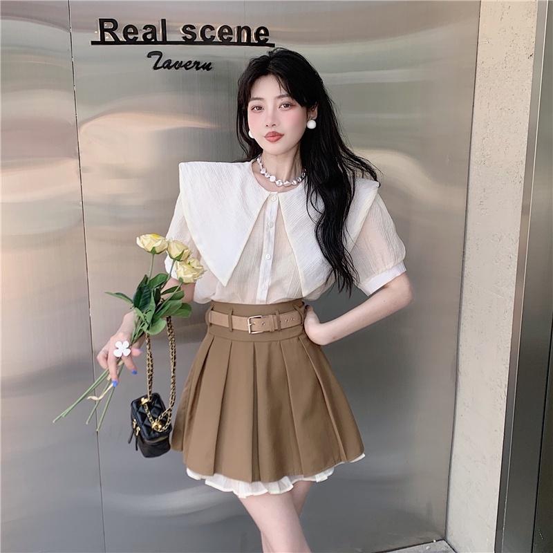 Chân váy midi dài váy xếp ly dáng dài qua gối phong cách công sở vải hai  biên cao cấp  Shopee Việt Nam