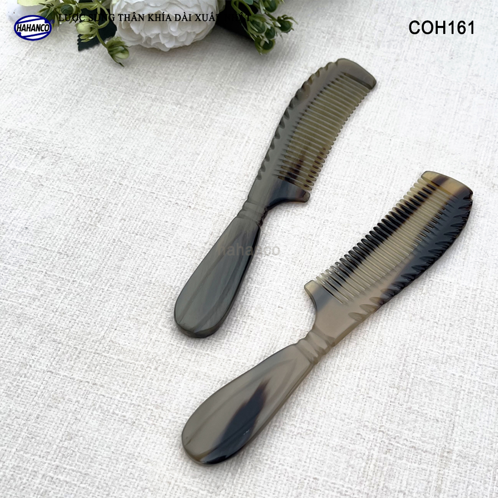 Lược Sừng Khía Dài Thon Gọn HAHANCO (Size: M - 18cm) Mẫu Lược Thông Dụng - COH161
