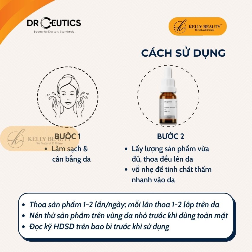 Serum Mụn DrCeutics Azelaic Deriv 20% + BHA 2% - Giảm Mụn Mờ Thâm; Thoáng Lỗ Chân Lông | Kelly Beauty