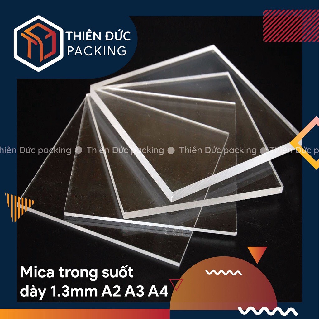 Tấm Nhựa MICA Trong Suốt 1.3mm Đủ Kích Thước A2, A3, A4 - Làm Mô Hình, Quảng Cáo, Biển Hiệu...