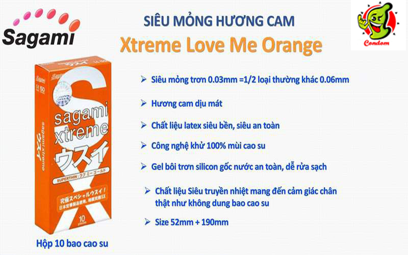 COMBO 03 HỘP BAO CAO SU SIÊU SIÊU MỎNG SAGAMI XTRE ME SUPER THIN + LOVE ME OR ANGE - SAGAMI SIÊU MỎNG XTRE ME TẶNG 01 CHIẾC BCS SIÊU MỎNG 0.02 (Che tên sản phẩm)