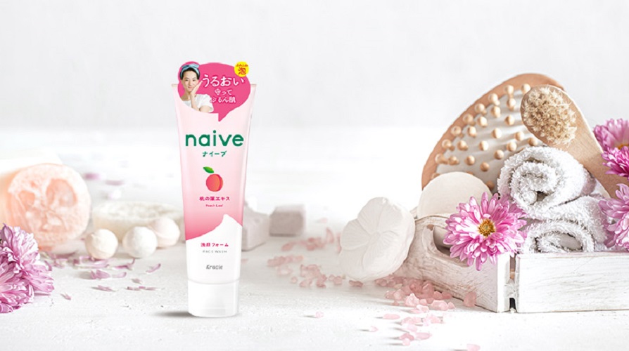 Sữa Rửa Mặt Tẩy Trang Kracie Naive Make Up Removal Face Wash Peach Leaf 200G