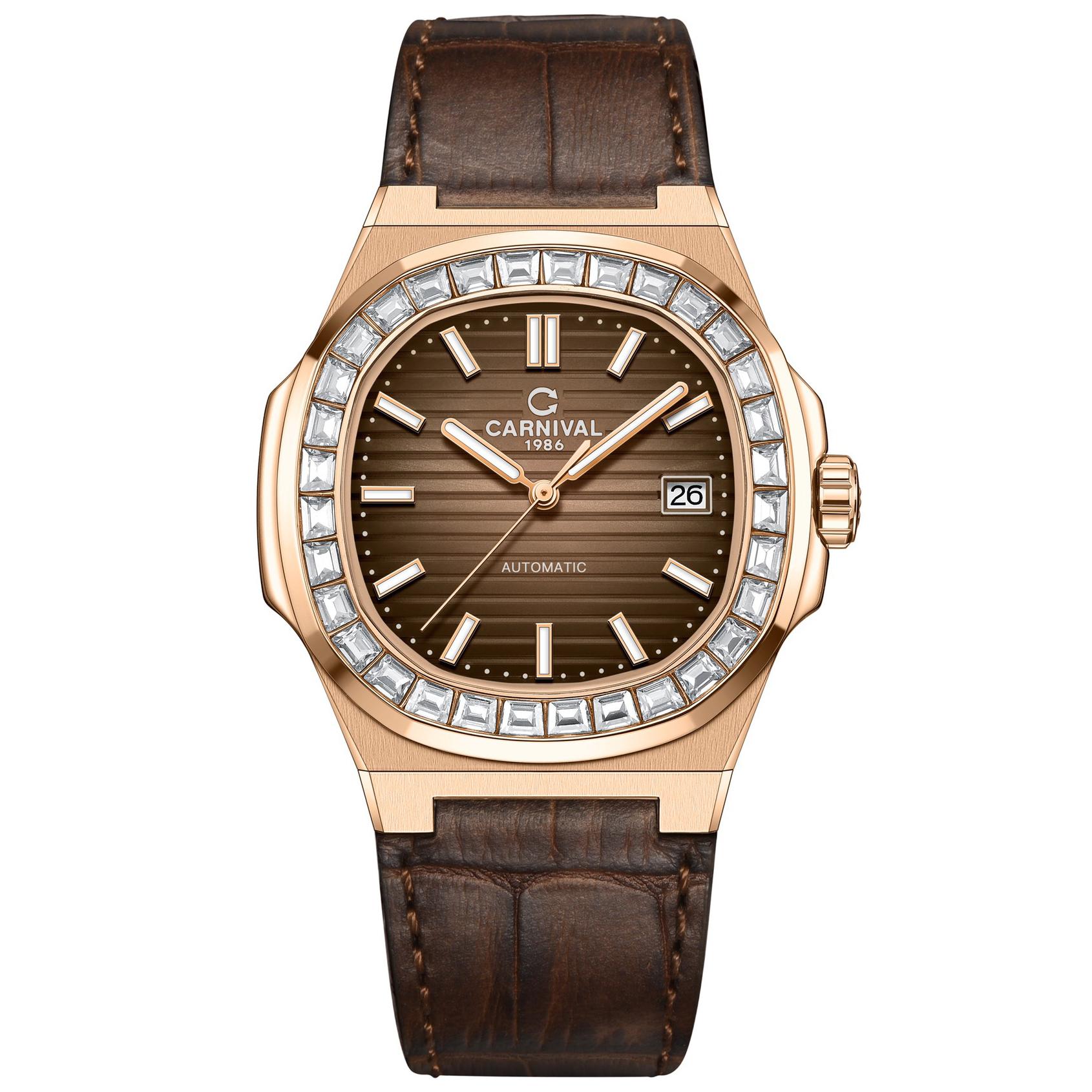 Đồng Hồ Nam Dây Da Carnival Nautilus G8108.306.433 Automatic - Kính Sapphire - Size 41mm - Carnival 8108G-VH-MNAU