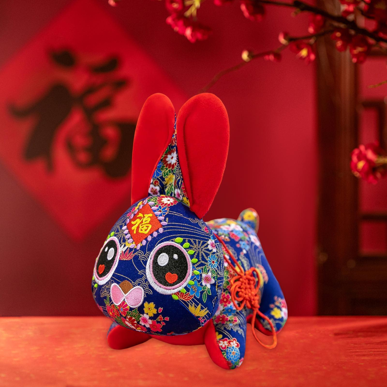 2x Cute Chinese New Year Rabbit Plush Toy Bunny Doll Holiday Stuffed Animal