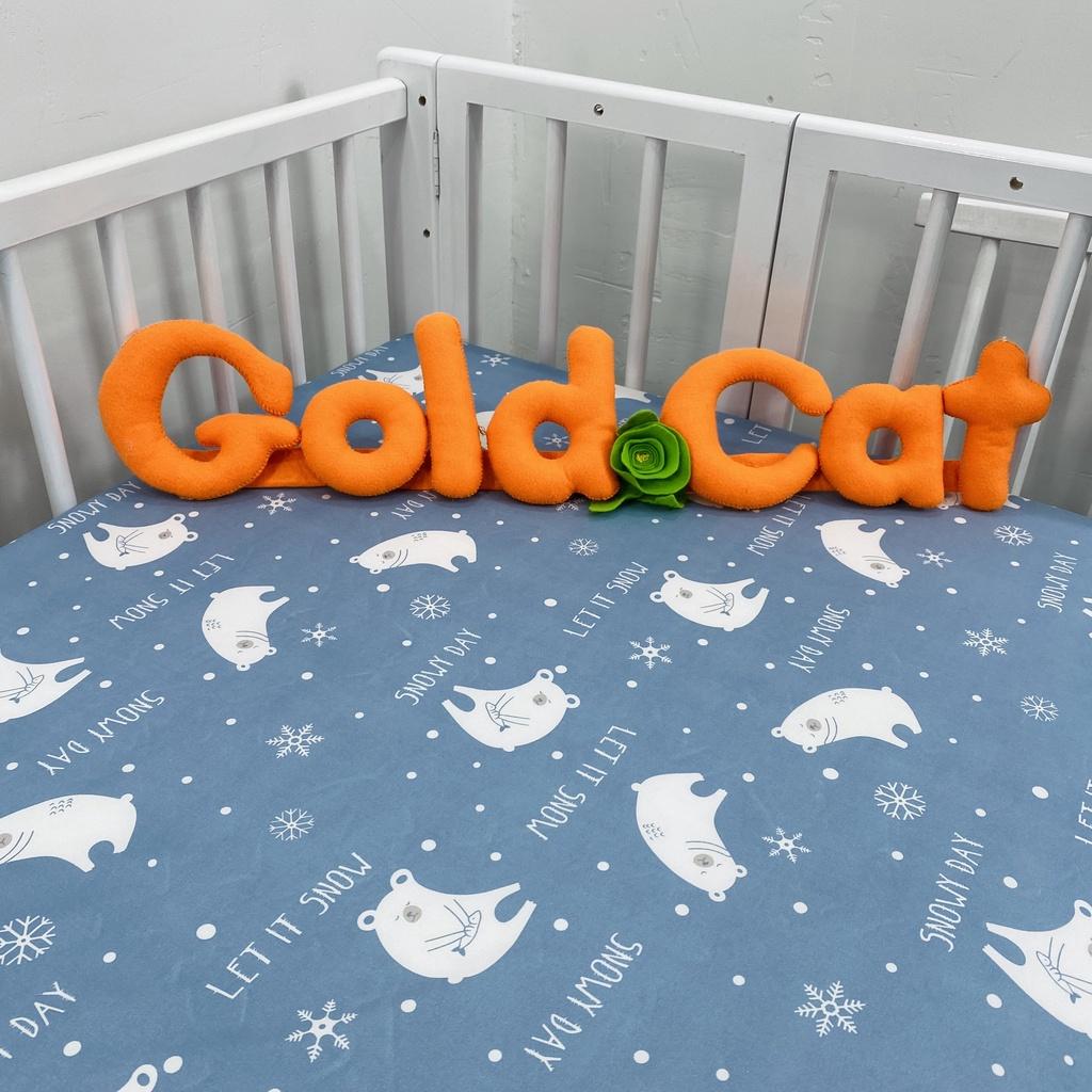 Ga Chun Bọc Đệm Cũi GOLDCAT Cắt Theo Kích Thước Yêu Cầu, Thiết Kế Bo Chun, Chất Liệu Cotton, An Toàn Cho Bé