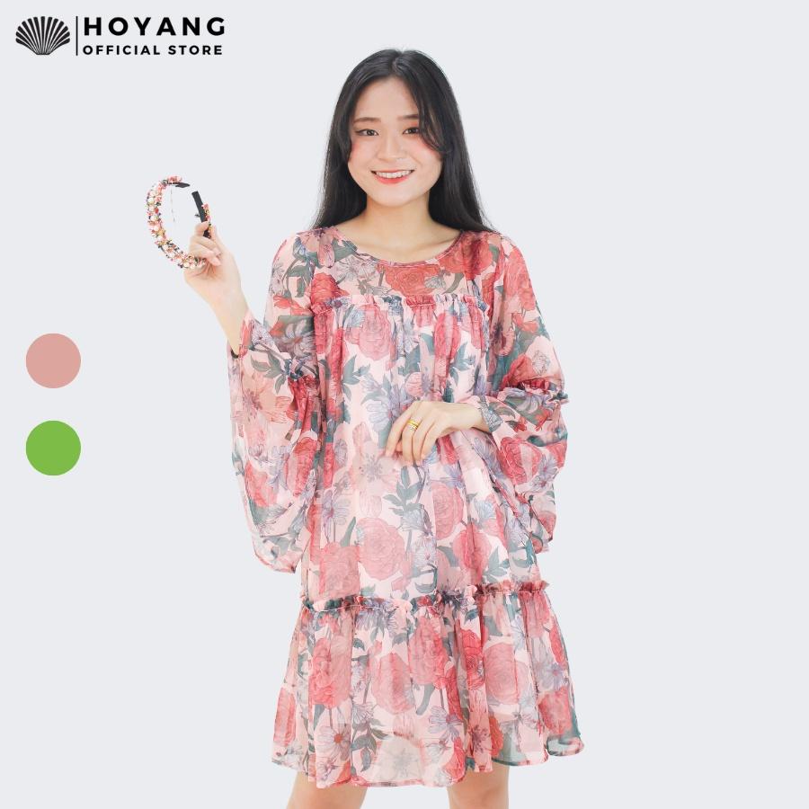 Đầm Tơ Baby Doll In Hoa HOYANG DHY39