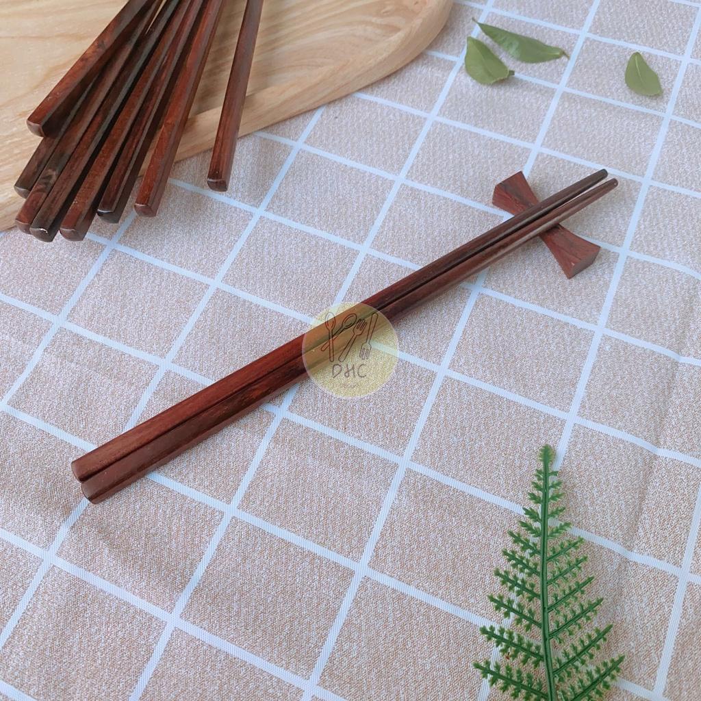 Đũa gỗ Trắc vuông tròn 23cm siêu sạch - Hàng đẹp - Đũa gỗ Cao Cấp
