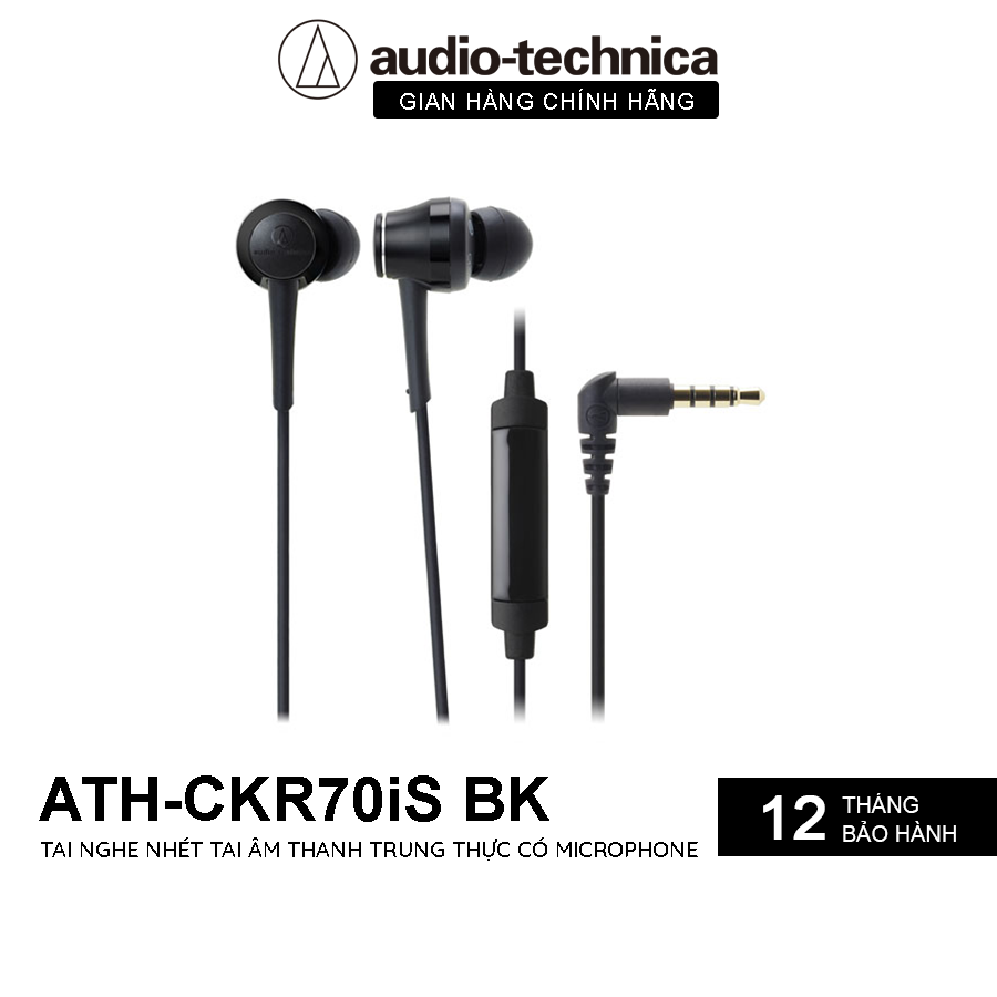 Tai nghe Audio Technica nhét tai chuyên nghiệp có mic ATH-CKR70iS HÀNG CHÍNH HÃNG