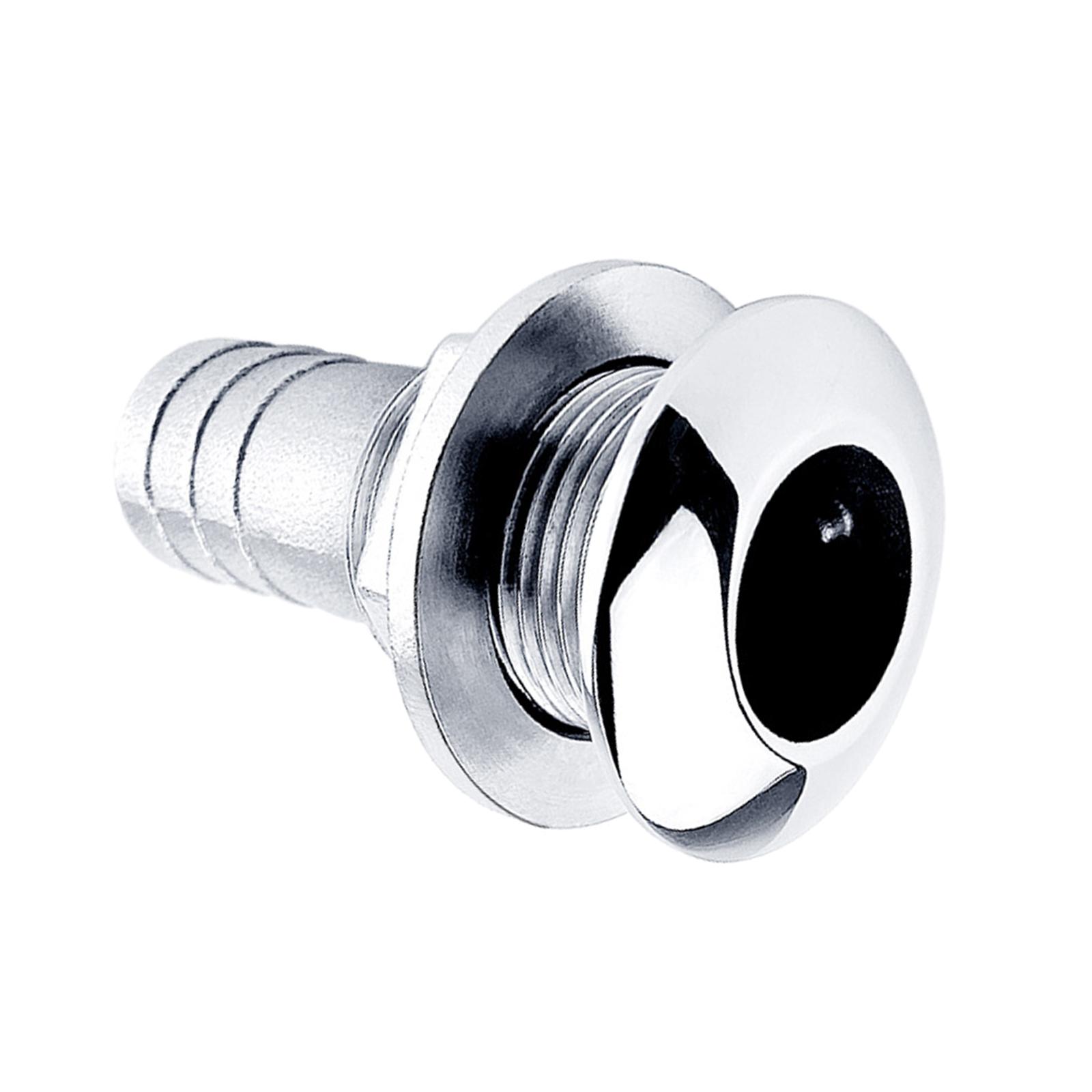 Replacement Marine Hardware Stainless Steel Yacht Thru Hull Plumbing Fitting Water Outlet Port Rust Proof for 3/4" or 1" Hose Outdoor Boat Accessories