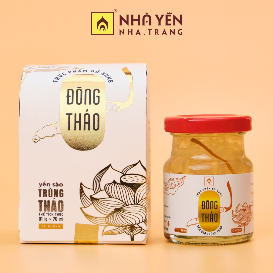 Nước Yến Chưng Sẵn Yến Sào Trùng Thảo Đông Thảo - Hộp 1 Lọ 70 ml - Nhà Yến Nha Trang - Thương Hiệu Uy Tín - Đặc Sản Yến Sào Khánh Hòa - Yến Sào Chất Lượng