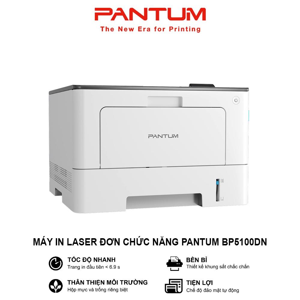 Máy in Laser đơn chức năng PANTUM BP5100DN, in qua mạng LAN, đen trắng, tốc độ cao, khổ giấy A4, tự động đảo mặt (Hàng chính hãng)