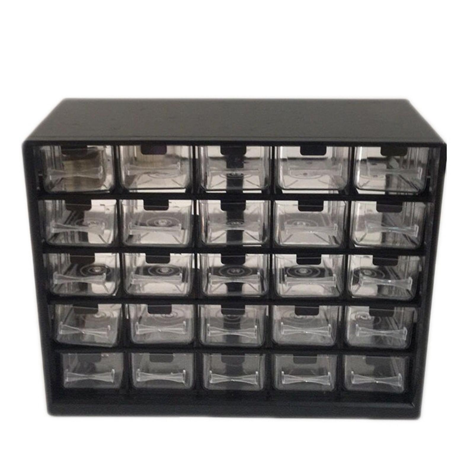 25 Drawer Parts Storage Garage Tool Box Screws Craft Cabinet