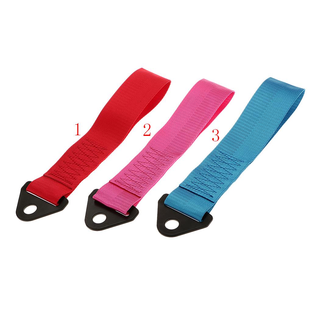 Trailer Tow Strap Short Kit with Bumper Hook for Universal Car Blue