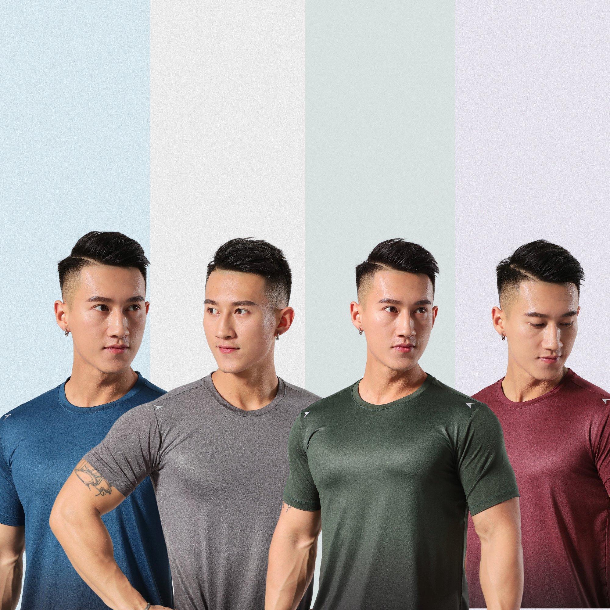 Áo Thun Nam Thể Thao Chạy Bộ Tập Gym Body Fit Nhiều Màu Vải Mát Thấm Hút Mau Khô Siêu Mát Tôn Dáng Mùa Hè Sale T6