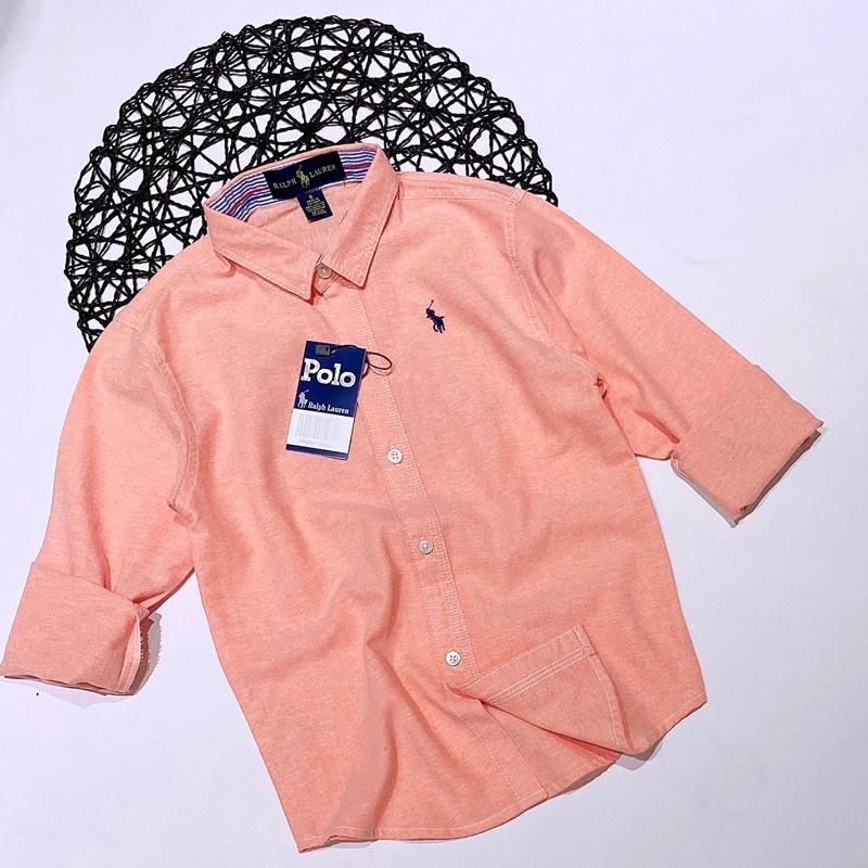 Áo sơ mi tay dài bé trai A024 size nhí