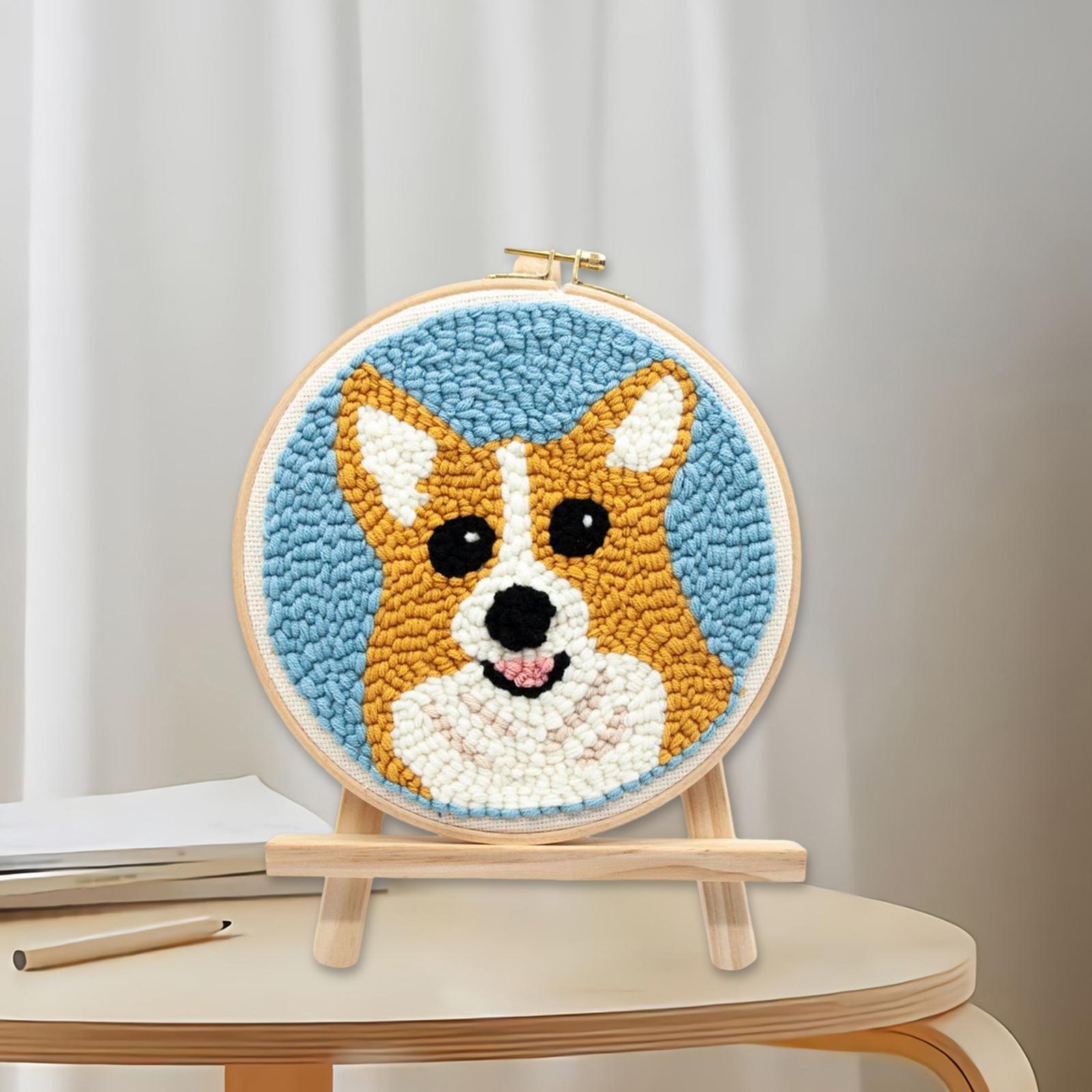 Punch Embroidery Starter Kits Cute Dog DIY Rug Punch Kit DIY Beginner