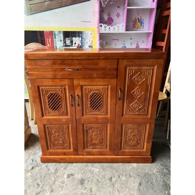 Tủ Giày Gỗ Cao Su Ghép ( Ngang 1M )