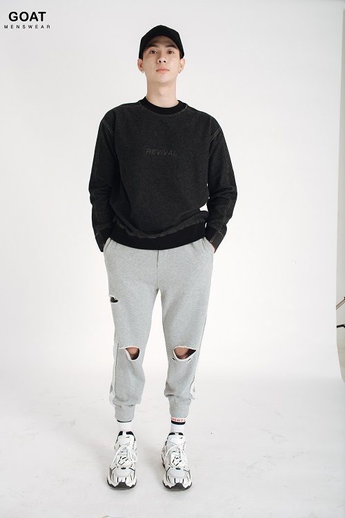 Áo Thun Nam Tay Dài Đen Co Giãn GOAT MENSWEAR