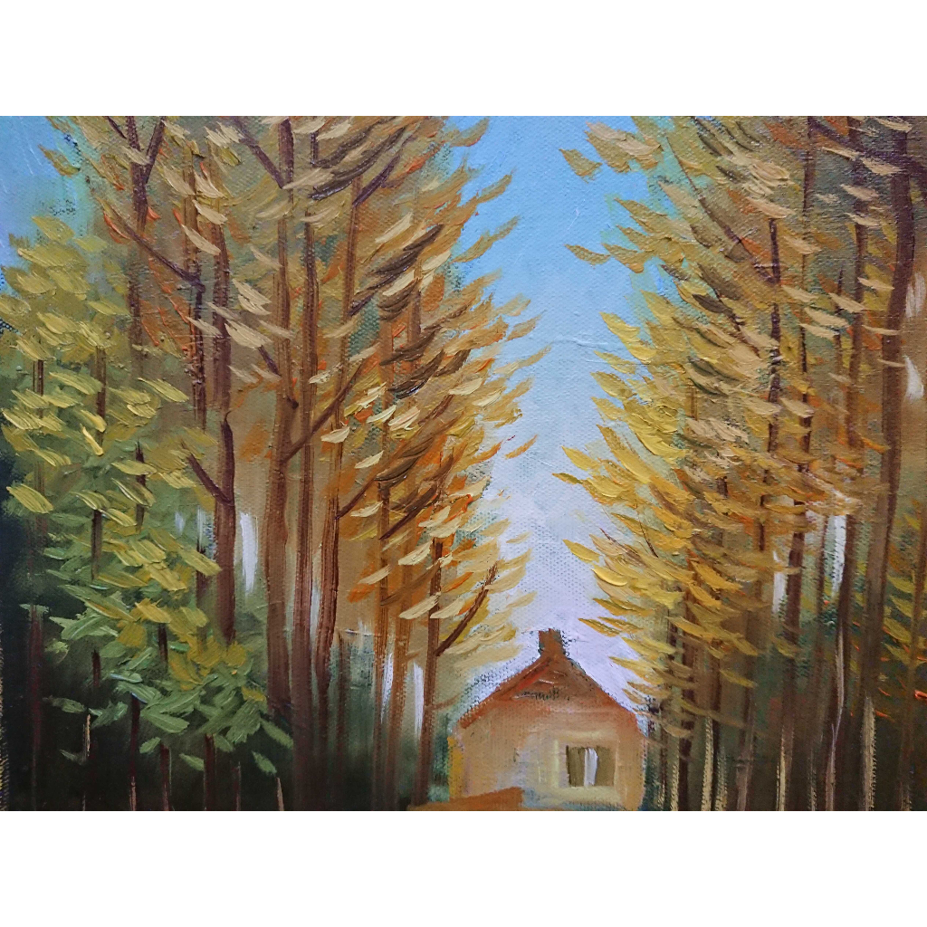 Thu Về - Tranh Sơn Dầu Vẽ Tay 30x40cm