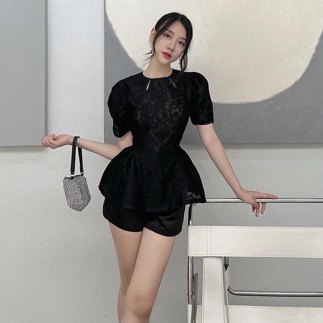 BBSTORE'S Áo Peplum Ren Hoa Thời Trang Nữ Đi Làm Đi Tiệc -A1236