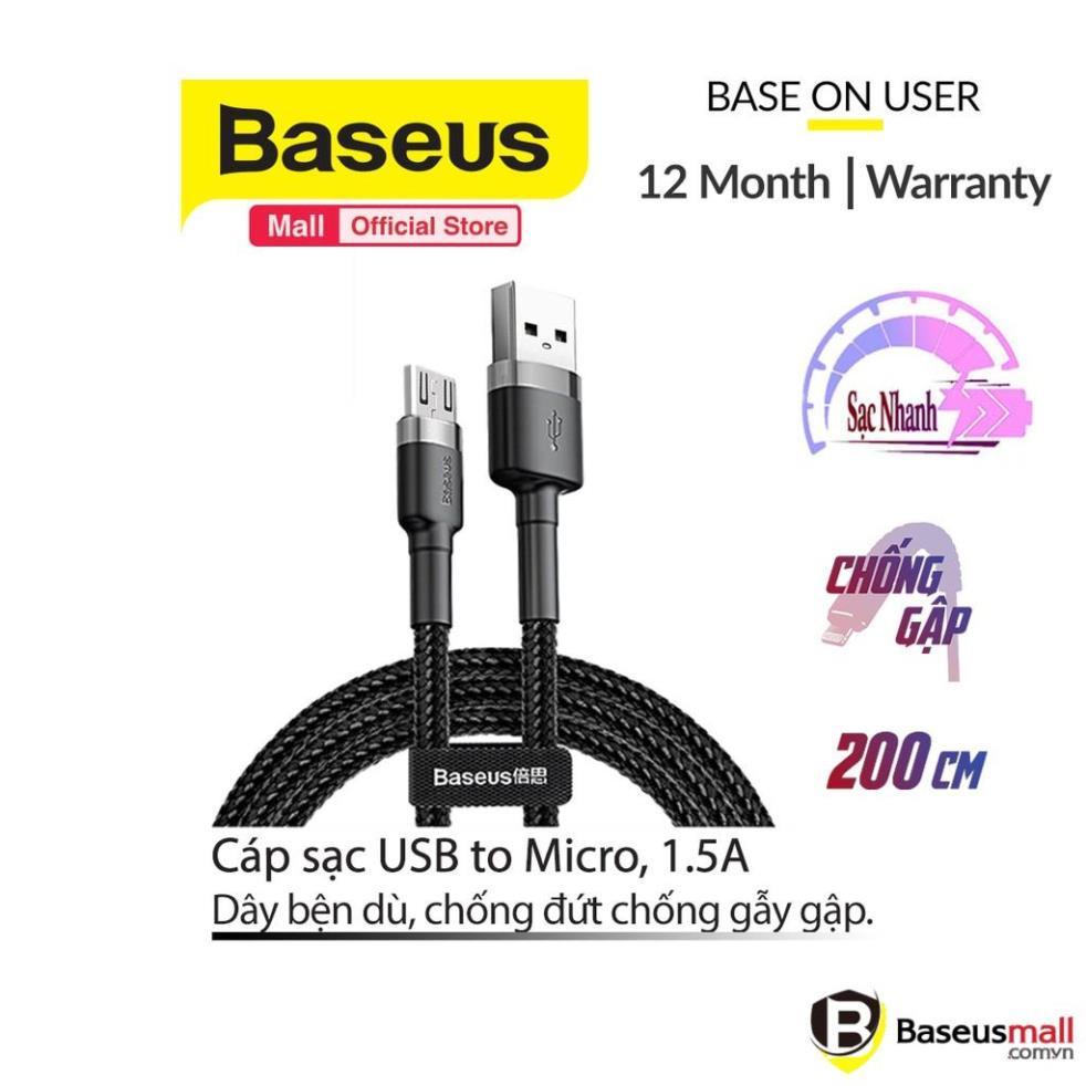 Baseus -BaseusMall VN Cáp Sạc Baseus Cafule Micro USB dành cho Smartphone Android (Hàng chính hãng)