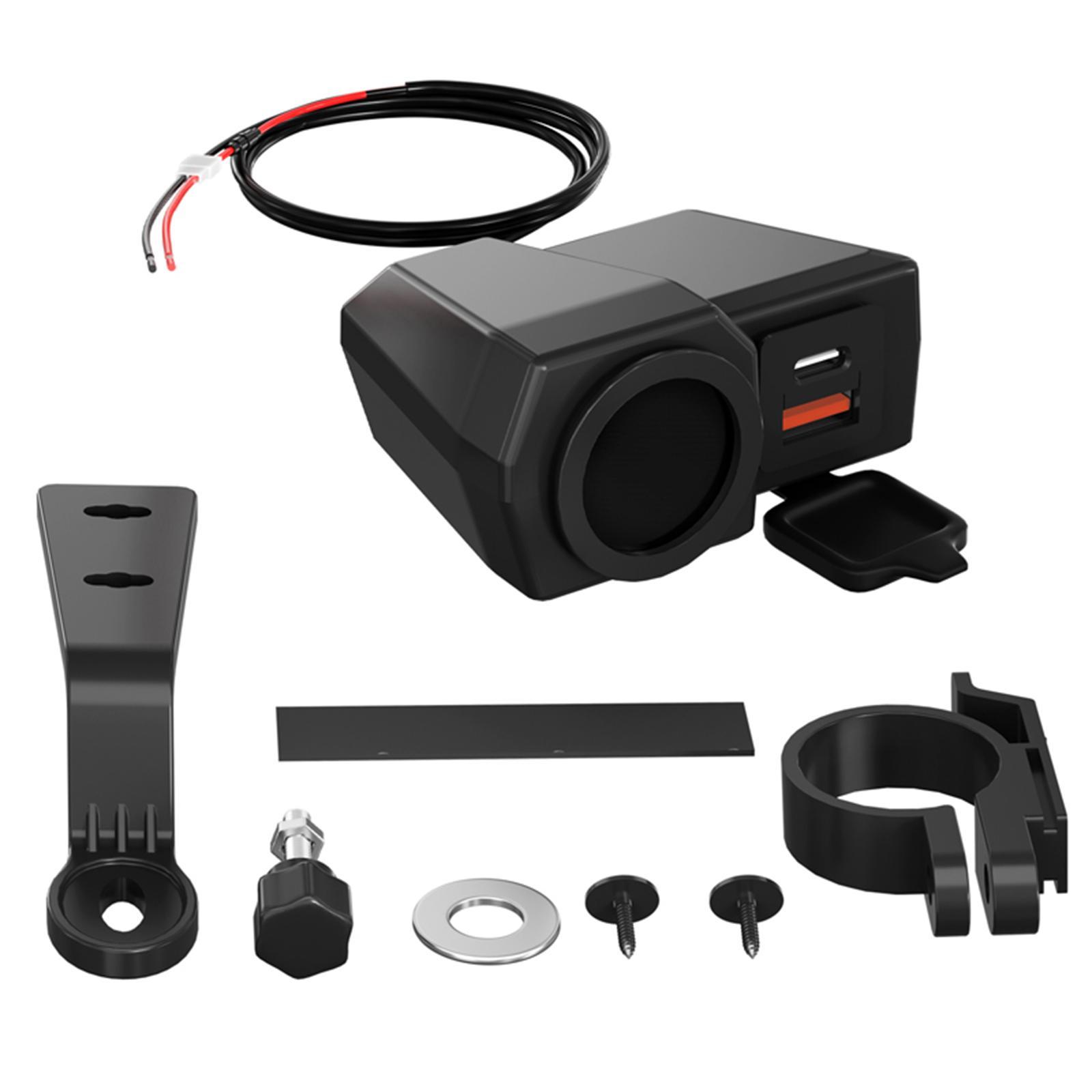 12V-24V Motorcycle USB Phone Charger QC 3.0 Port for Smartphone Cameras