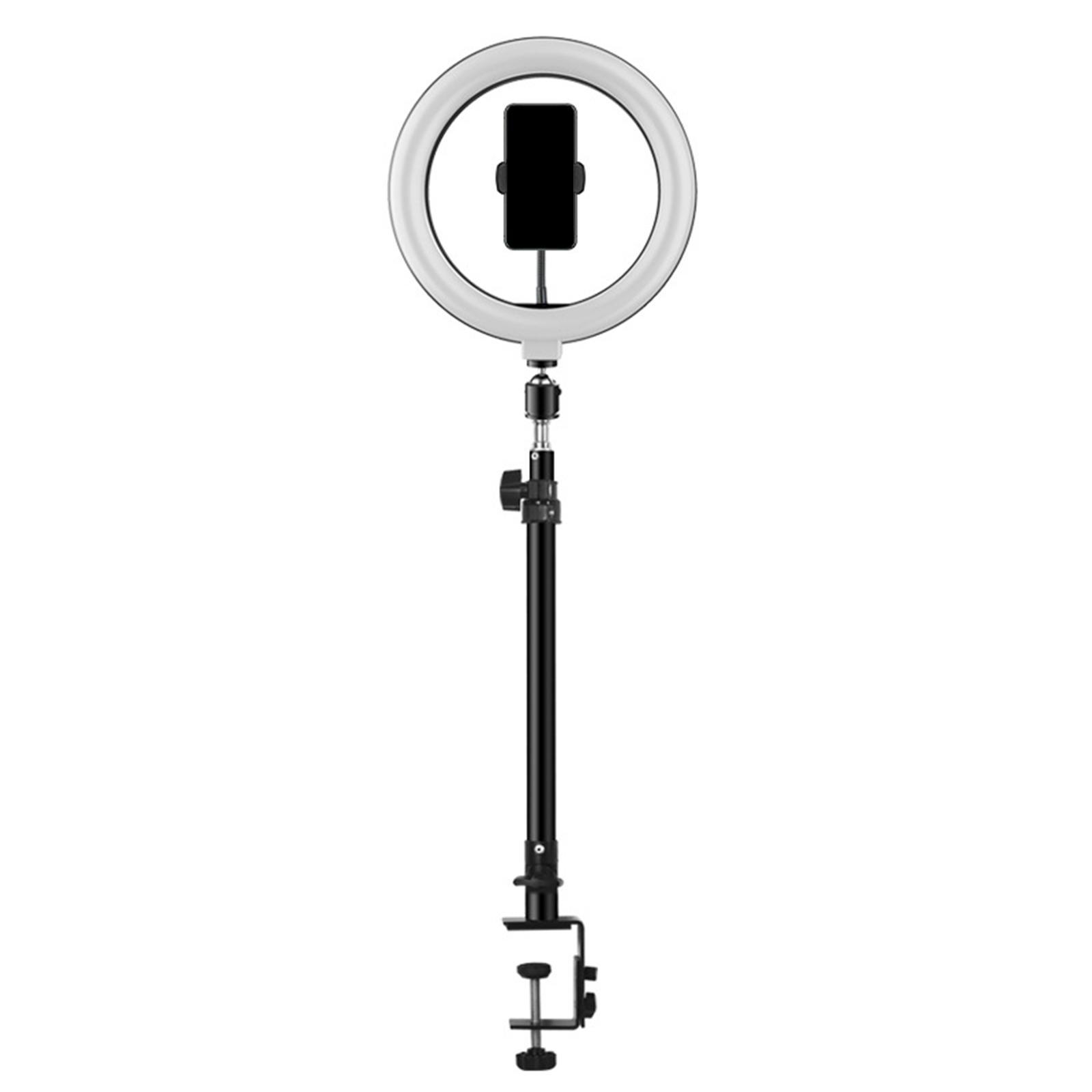 Live Streaming Desktop Bracket Kit, Retractable Aluminum Tabletop Stand Selfie Phone Holder for Makeup 6-10cm Width Phones Live Broadcast