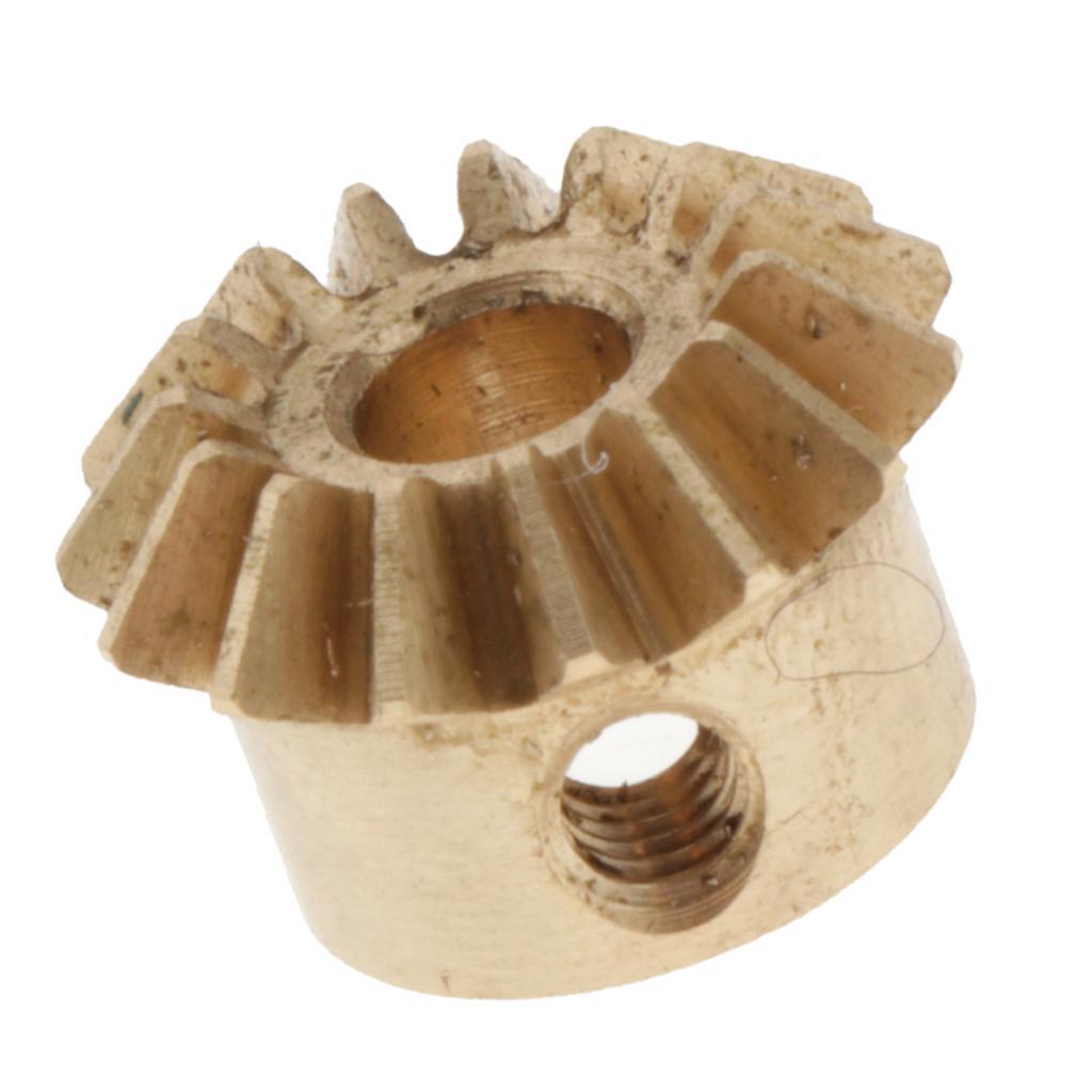 2 Pieces 0.8 Modulus Brass Bevel Gear 15 Tooth 3 to 6mm Diameter