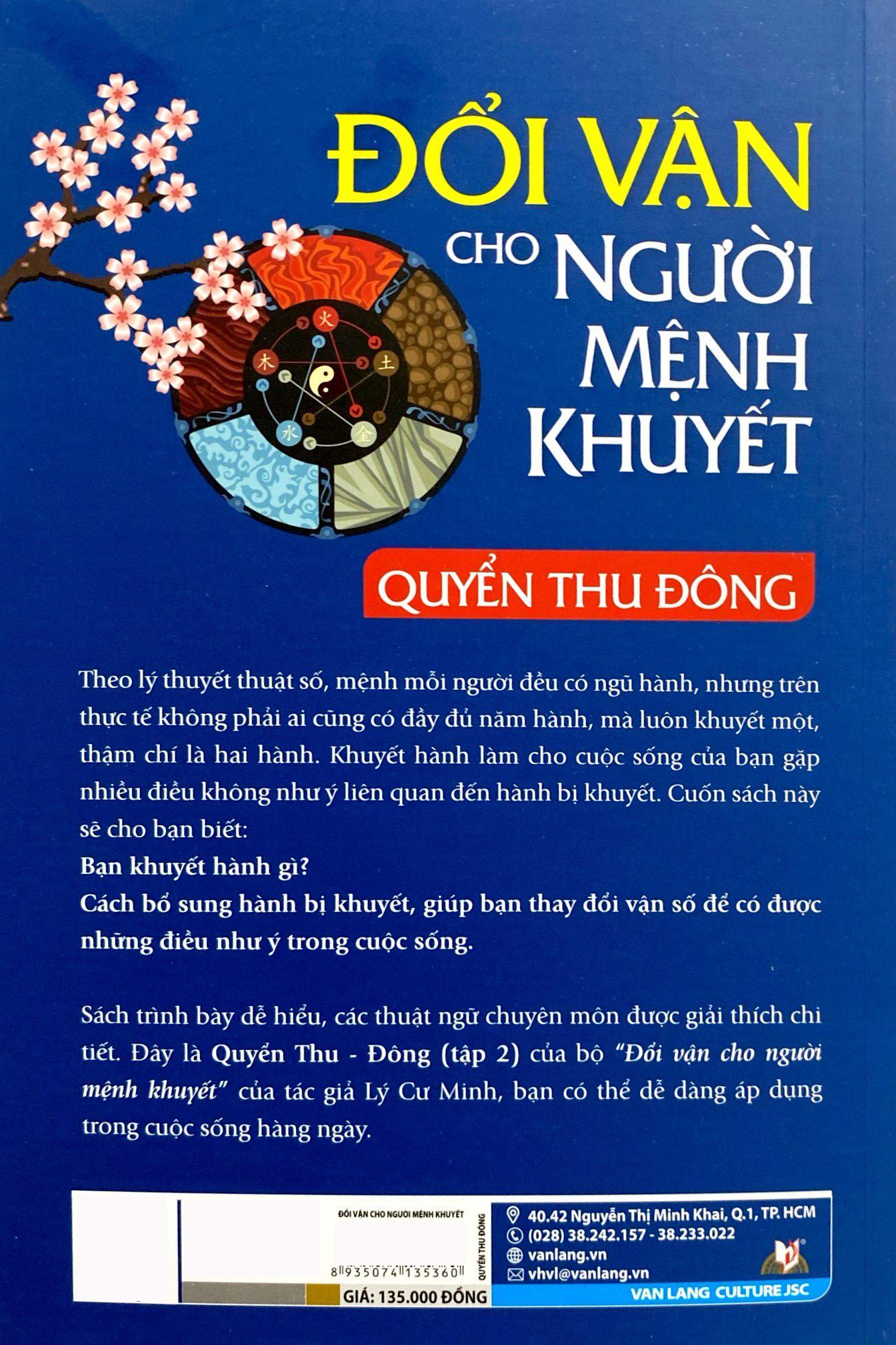 Sách - Đổi Vận Cho Người Mệnh Khuyết - Quyển Thu Đông (Tái Bản 2024)