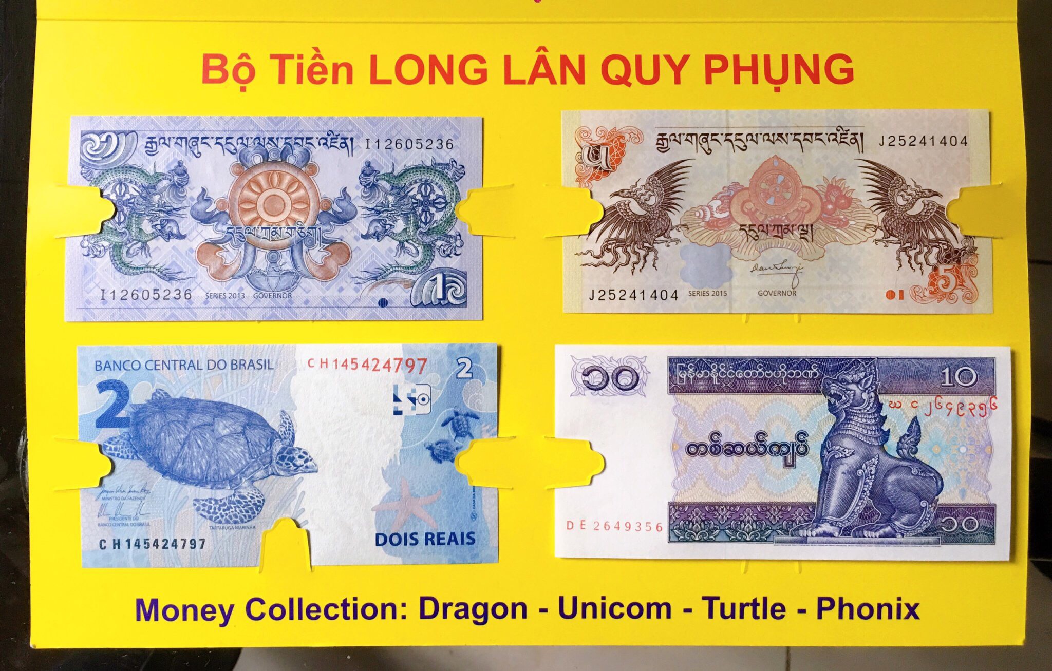 Bộ Thiệp Trang Trí Năm Mới Long - Lân - Quy - Phụng May Mắn và Thành Công