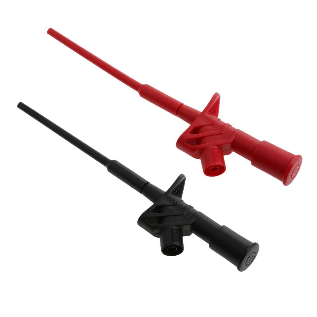 2X Insulated Quick Test Hook Clip High Voltage Flexible Testing Probe red