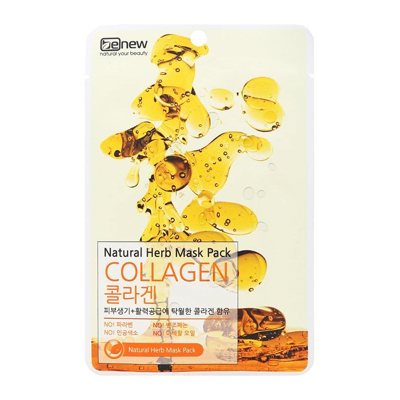 Bộ 10 Miếng Mặt Nạ Chống lão hóa Benew Natural Herb Mask Collagen ( 22ml / miếng ) - Hàng Chính Hãng