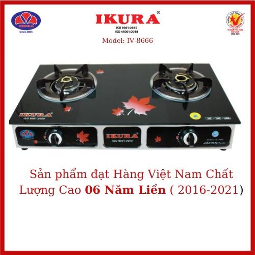 Bếp Gas Đôi Dương IKURA IV-8666 - Mặt Kính Cường Lực - Hàng Chính Hãng