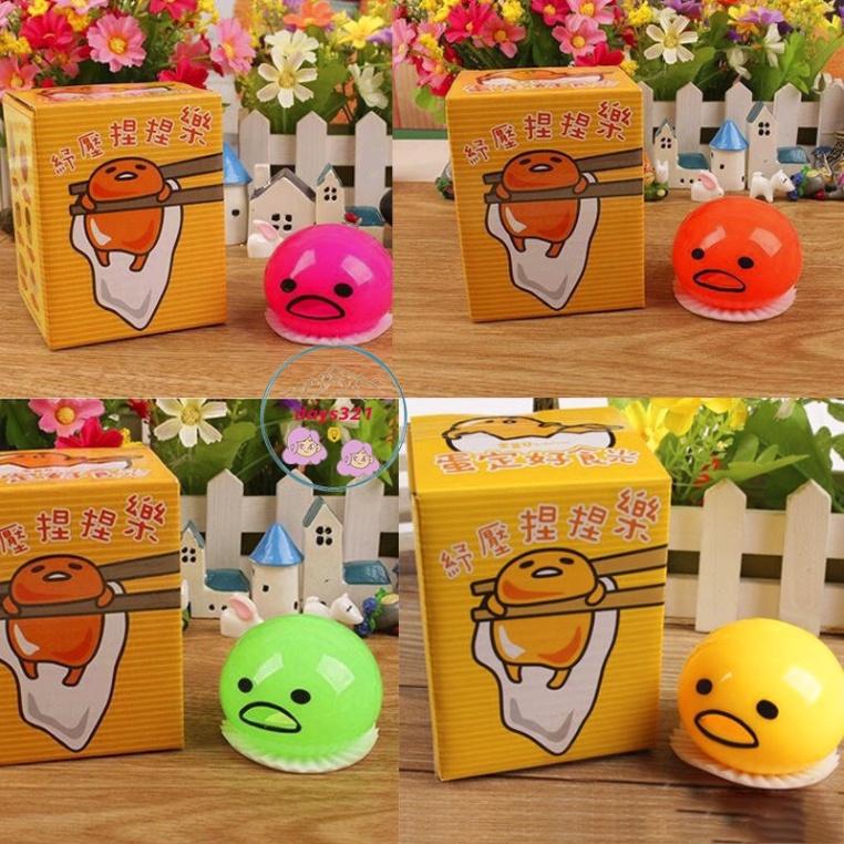 (4 MÀU) Trứng Biến Thái Hút Nhả Slime Anh nôn ọe đồ chơi Gudetama cực thú vị