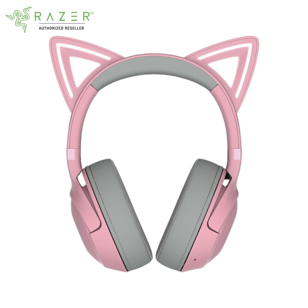 Tai nghe không dây choàng đầu Razer Kraken Kitty V2 BT-Hồng(Quartz Edition)-Wireless Bluetooth RGB Headset with Kitty Ears_Mới, hàng chính hãng