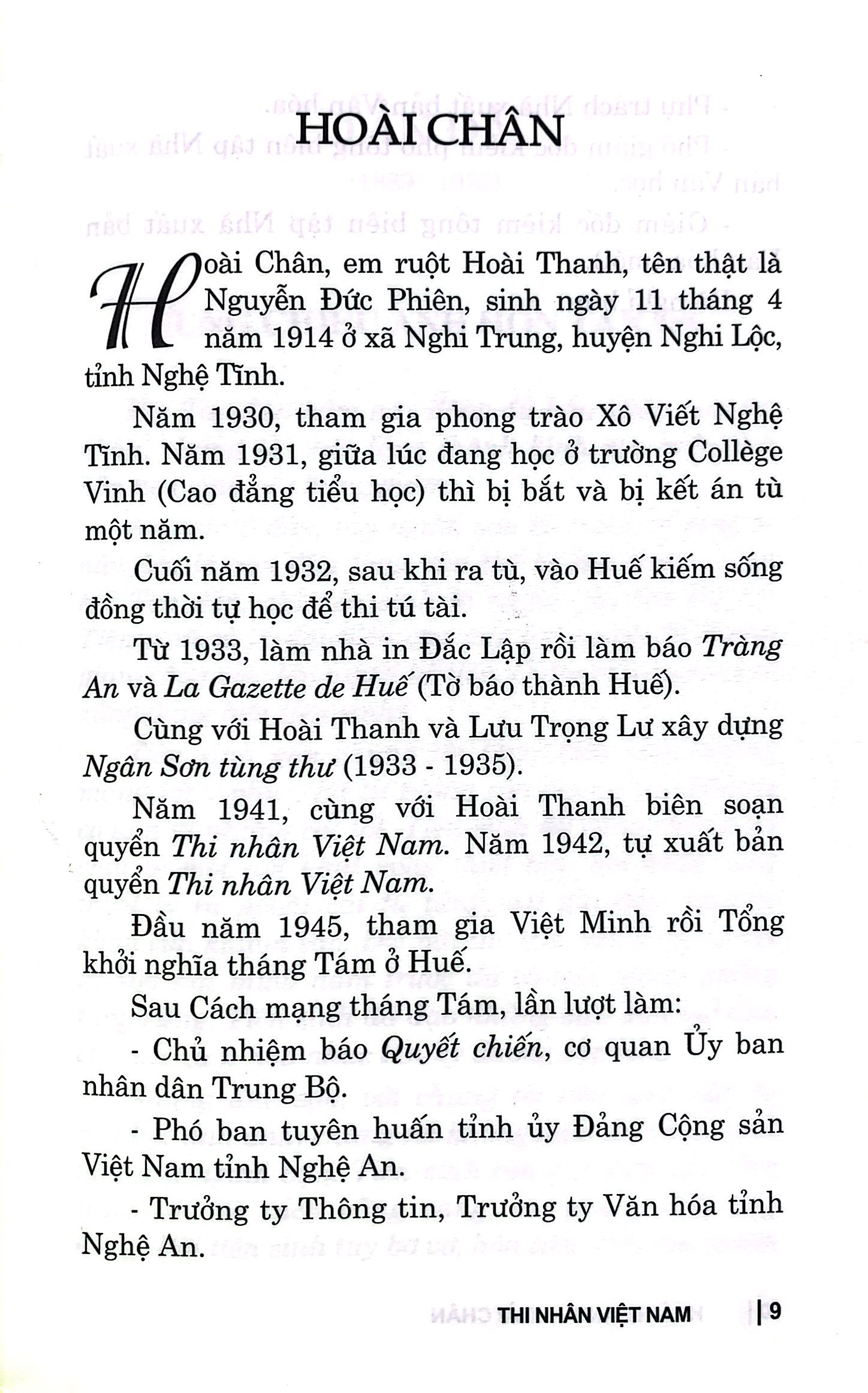 Sách - Thi Nhân Việt Nam - 2HBooks