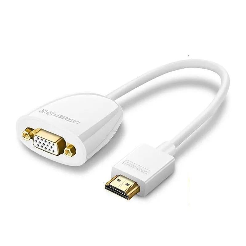 Cáp chuyển đổi HDMI sang VGA Full HD Dài 15CM Màu Trắng Dây Tròn Ugreen GK