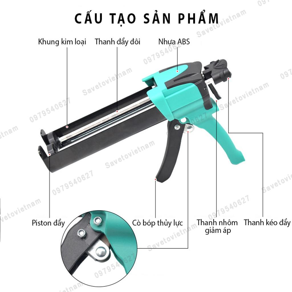 Súng bắn keo 2 thành phần, súng bơm keo chít mạch - dụng cụ bơm keo chà ron trợ lực cao cấp, bơm siêu nhẹ