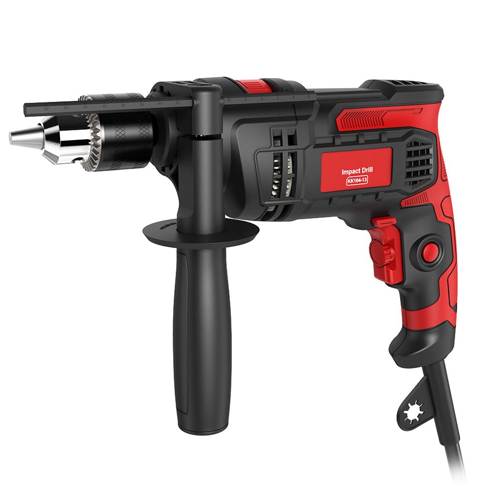 Máy khoan búa Máy khoan tác động Máy khoan điện cầm tay 850W 3000 vòng / phút với tay cầm xoay 360° Búa và khoan Chế độ 2 trong 1 với Máy đo độ sâu để khoan thép, bê tông, gỗ