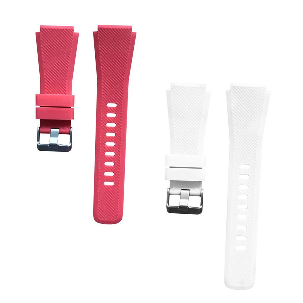2 Pieces Replacement Silicone Band Strap For Samsung Gear S3 22mm Band