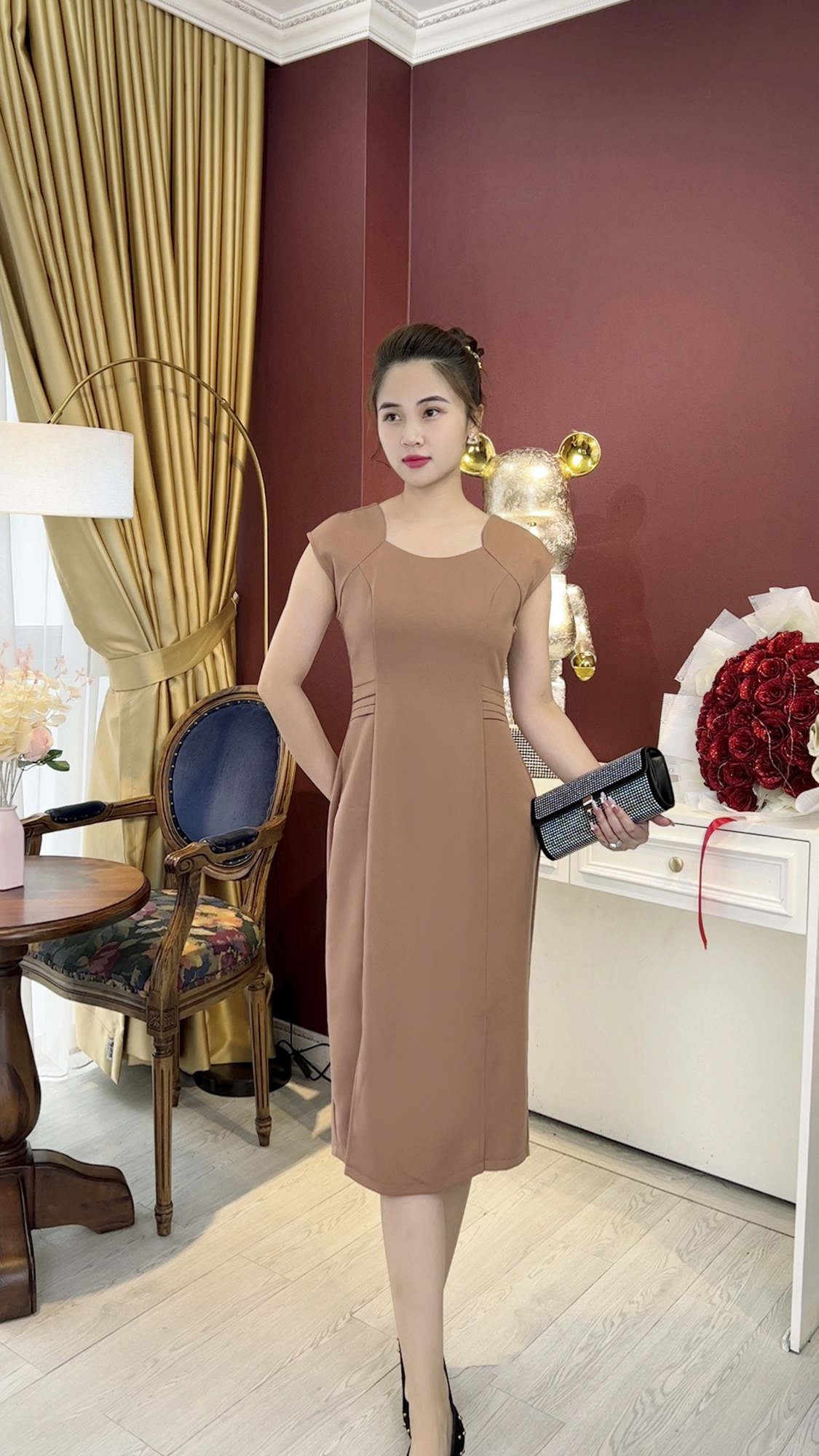 Linh Trà - Đầm Trung Niên Dáng Dài [TM621] Bigsize Màu Sắc Trẻ Trung Tươi Sáng Họa Tiết Sang Trọng Đi Làm Đi Tiệc Cho Bà