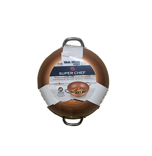 Chảo  xào SUPER CHEF h.kim tráng men đáy từ 36cm SC_W1536