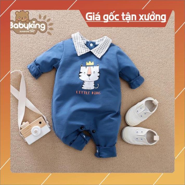 BodySuit giáng sinh noel cho bé, áo liền thân kiểu vua mèo xanh dương nhạt cho bé trai vô cùng phong cách 2196