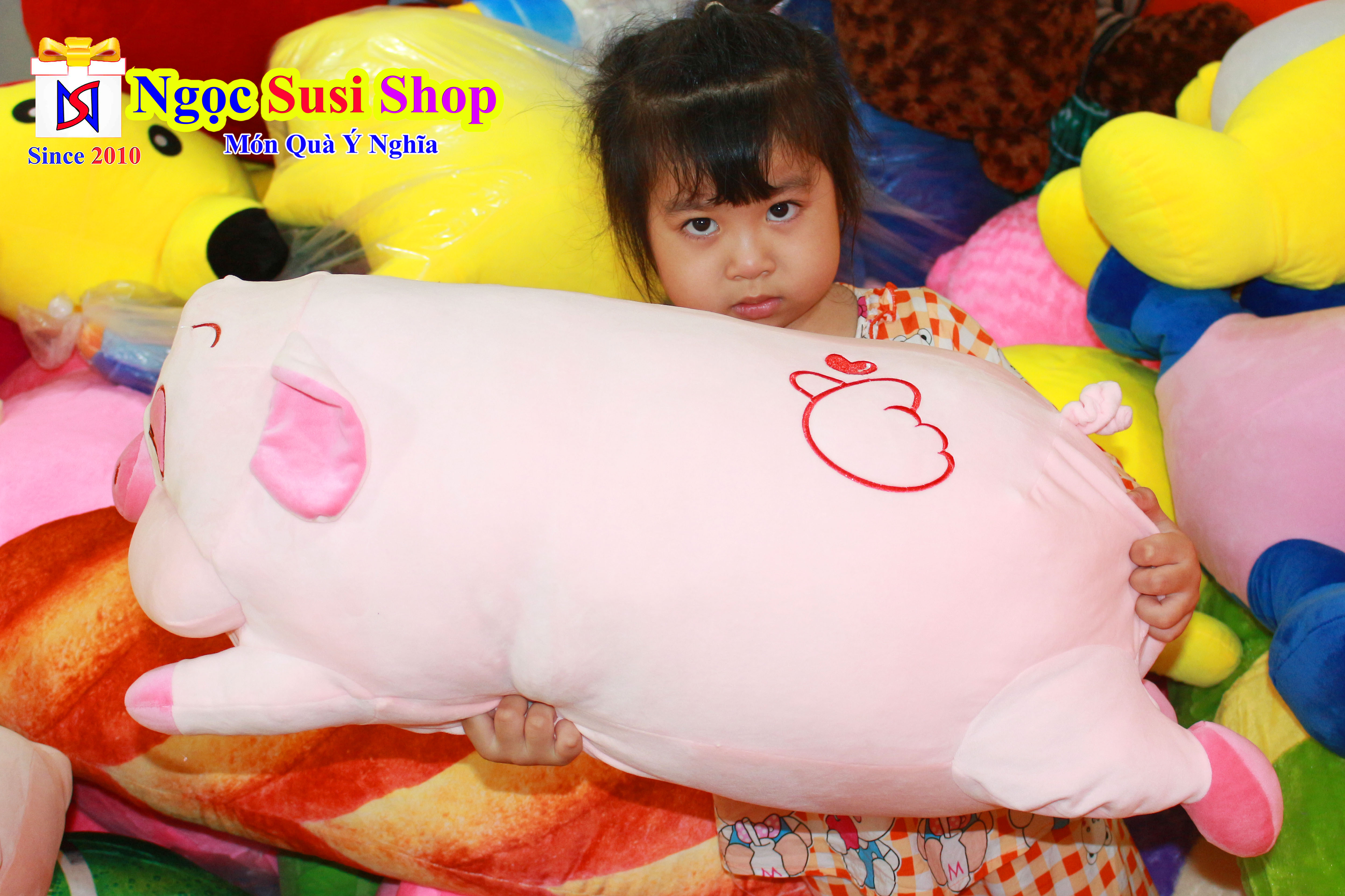 GẤU BÔNG HEO NGỦ HEO HÍ SIÊU TO KHỔNG LỒ SIÊU MỊN [NGẪU NHIÊN MÀU