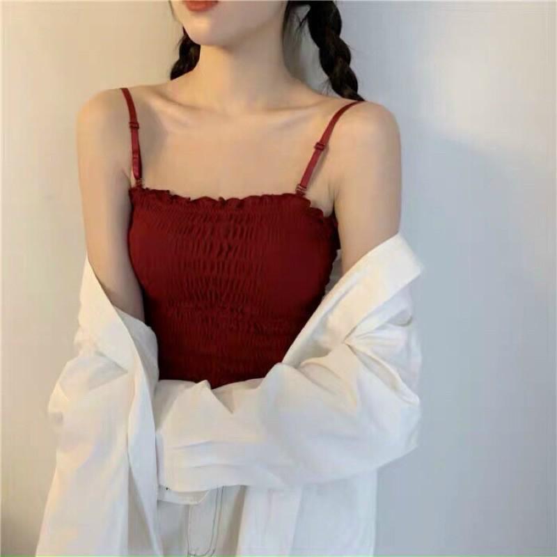 Áo 2 dây chun có đệm ngực dây điều chỉnh được
