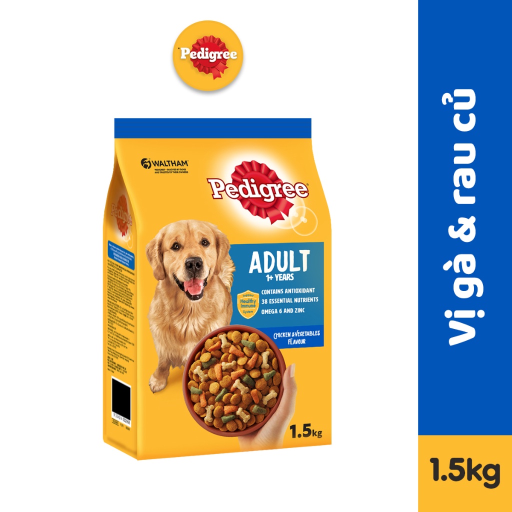 Bộ 2 túi thức ăn PEDIGREE cho chó lớn dạng hạt 1.5kg (2 túi)